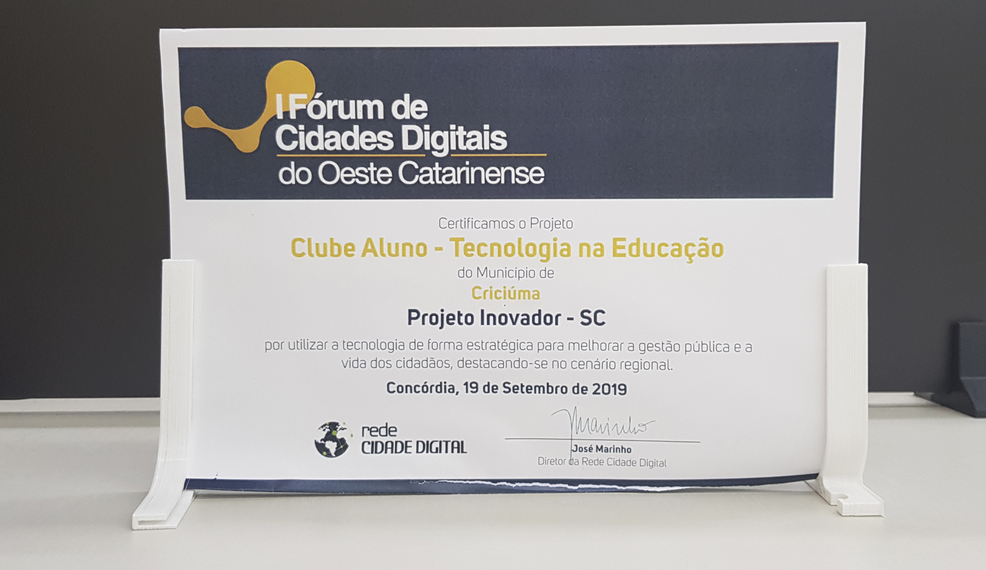 Prêmio projeto inovador 2019
